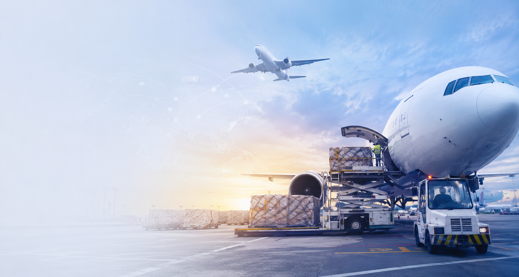 Air freight cargo being loaded at KLIA
